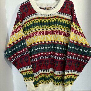 Vintage 80s/90s Kids Fair Isle Knit Sweater – Made in Canada – Size M